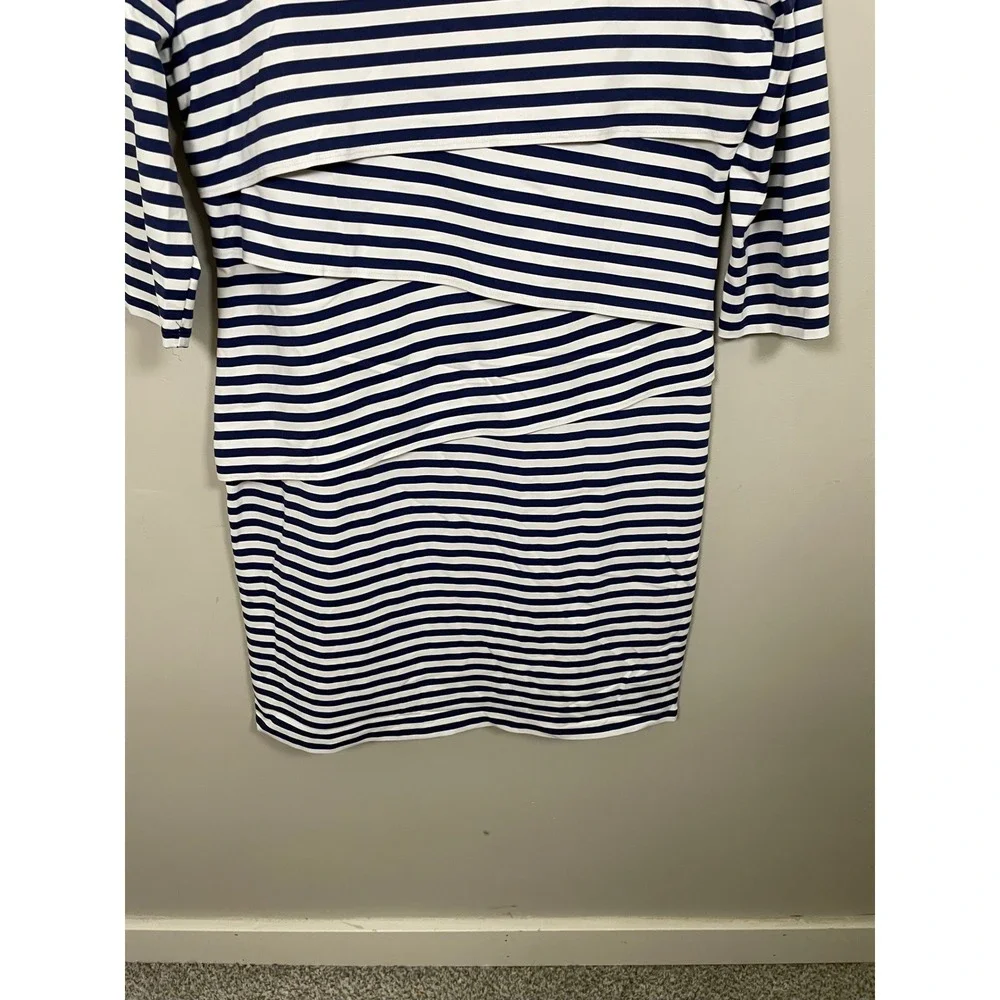J. McLaughlin Nicola‎ Sheath Dress In Navy and White Stripe Size XL